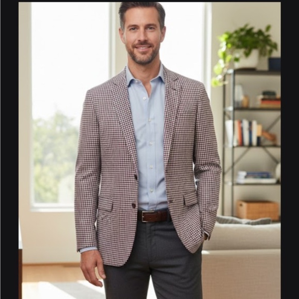 Brooks Brothers Red and White Checkered Blazer